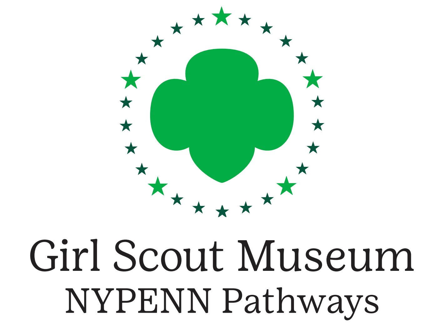 trefoil with 26 stars around it, representing the 26 GSNYPENN counties